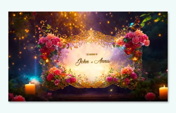Romantic Theme 3D Floral Wedding Invitation Slideshow
